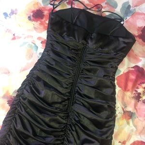 XS little black dress;body fitting spaghetti dress
